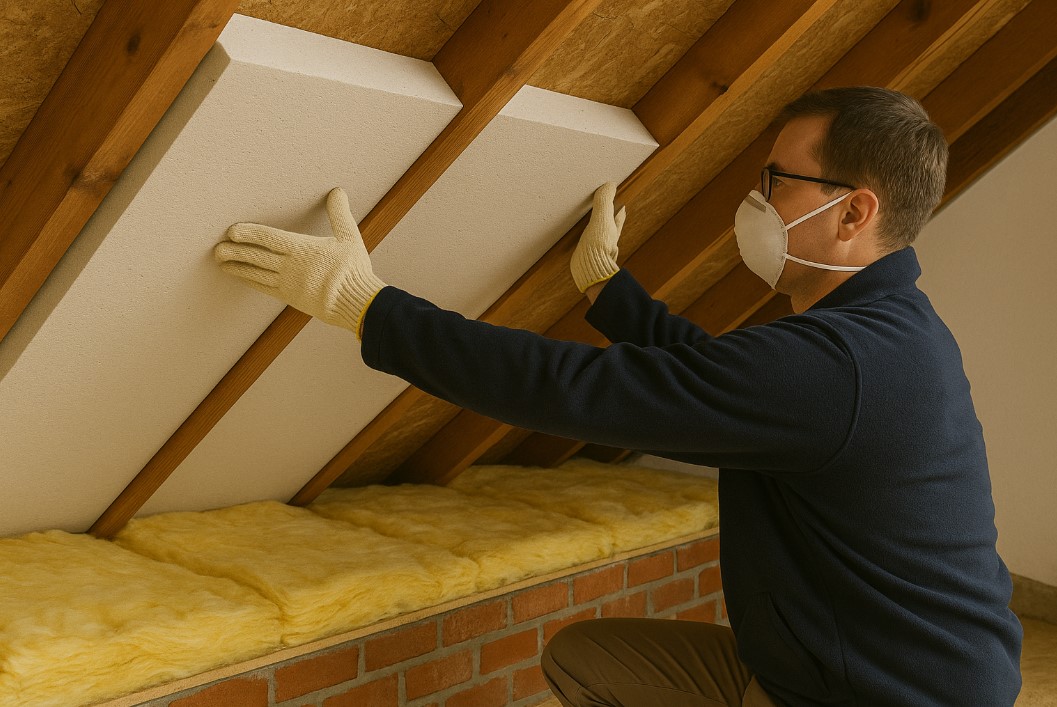 Roof Insulation installation